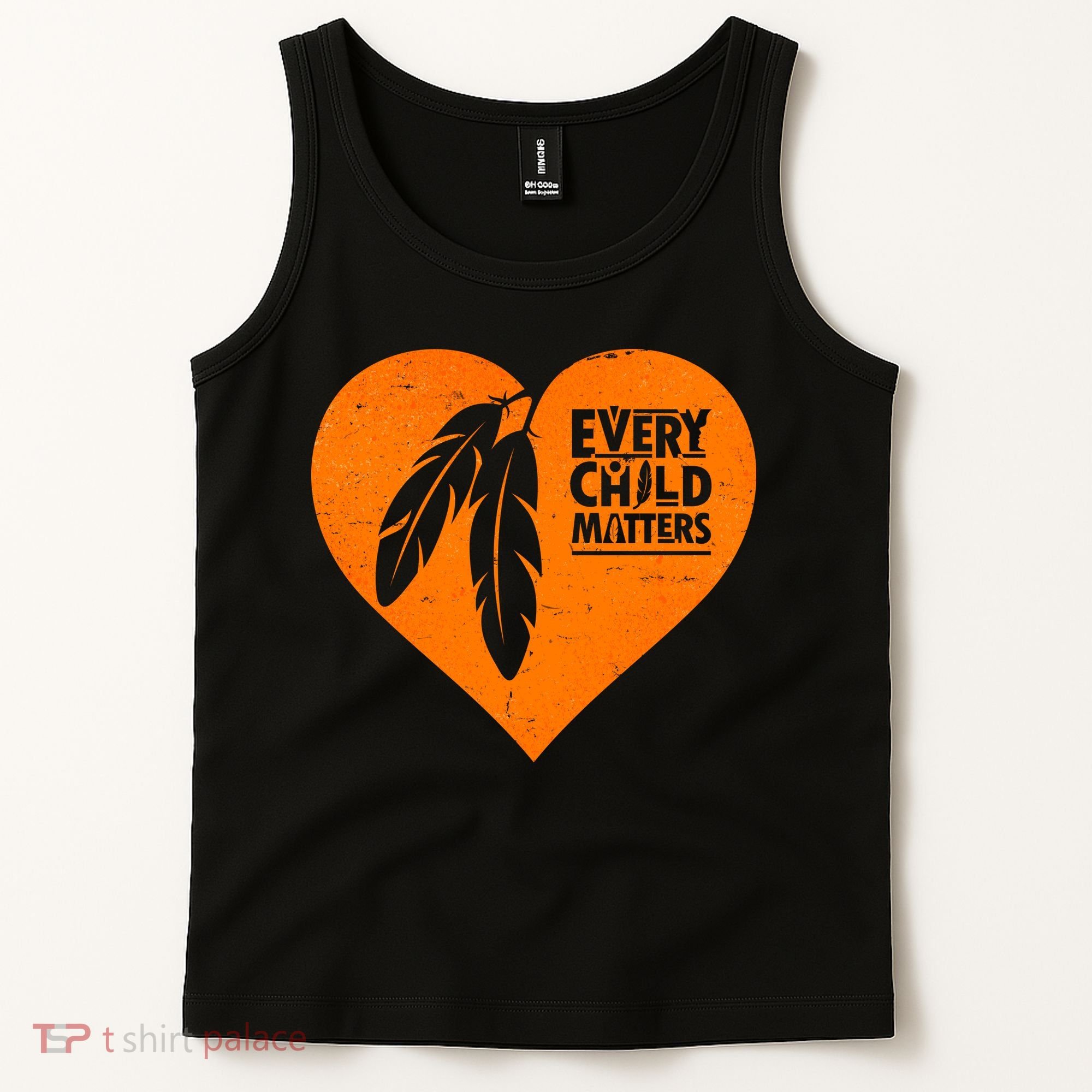 Every Child Matters Native American Feather Heart Tank Top