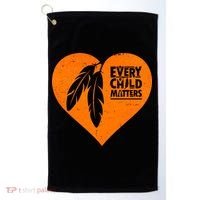 Every Child Matters Native American Feather Heart Golf Towel thumb 0