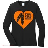 Every Child Matters Native American Feather Heart Women's Long Sleeve Shirt thumb 0