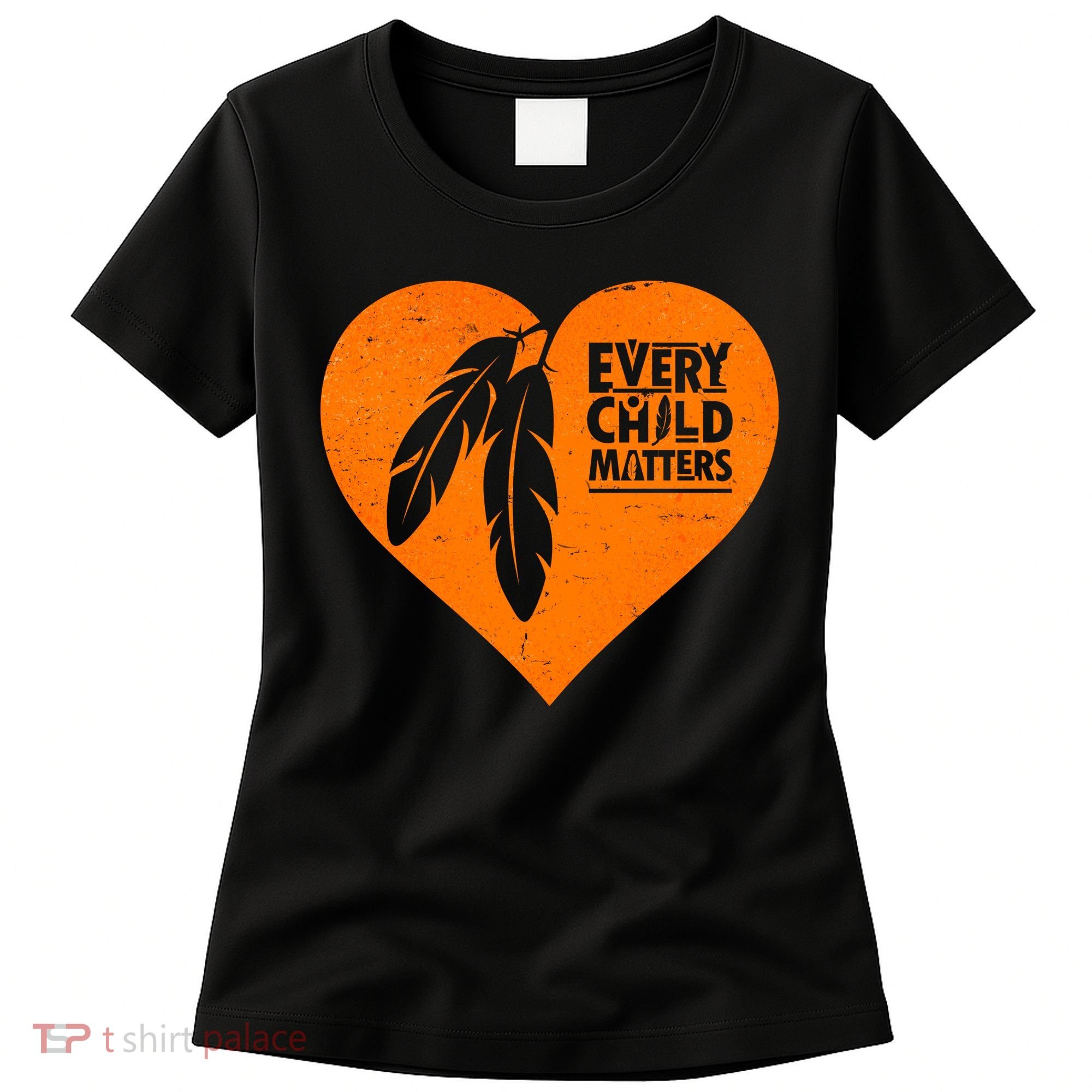 Every Child Matters Native American Feather Heart Women's T-Shirt
