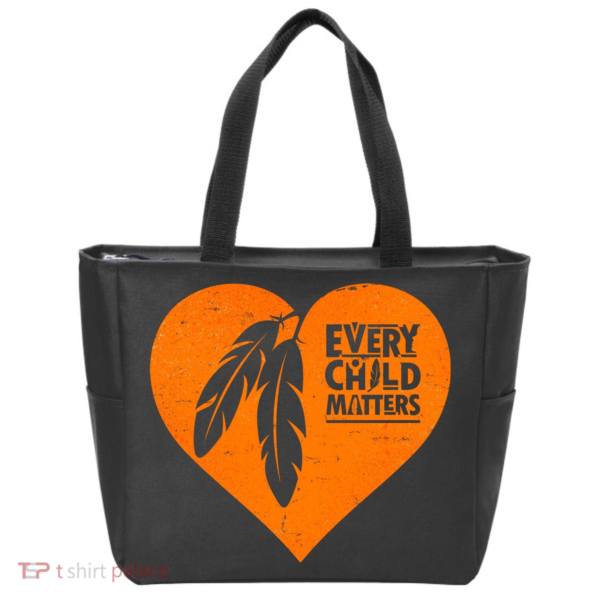 Every Child Matters Native American Feather Heart Tote Bag