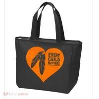 Every Child Matters Native American Feather Heart Tote Bag thumb 3
