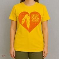 Every Child Matters Native American Feather Heart T-Shirt thumb 4
