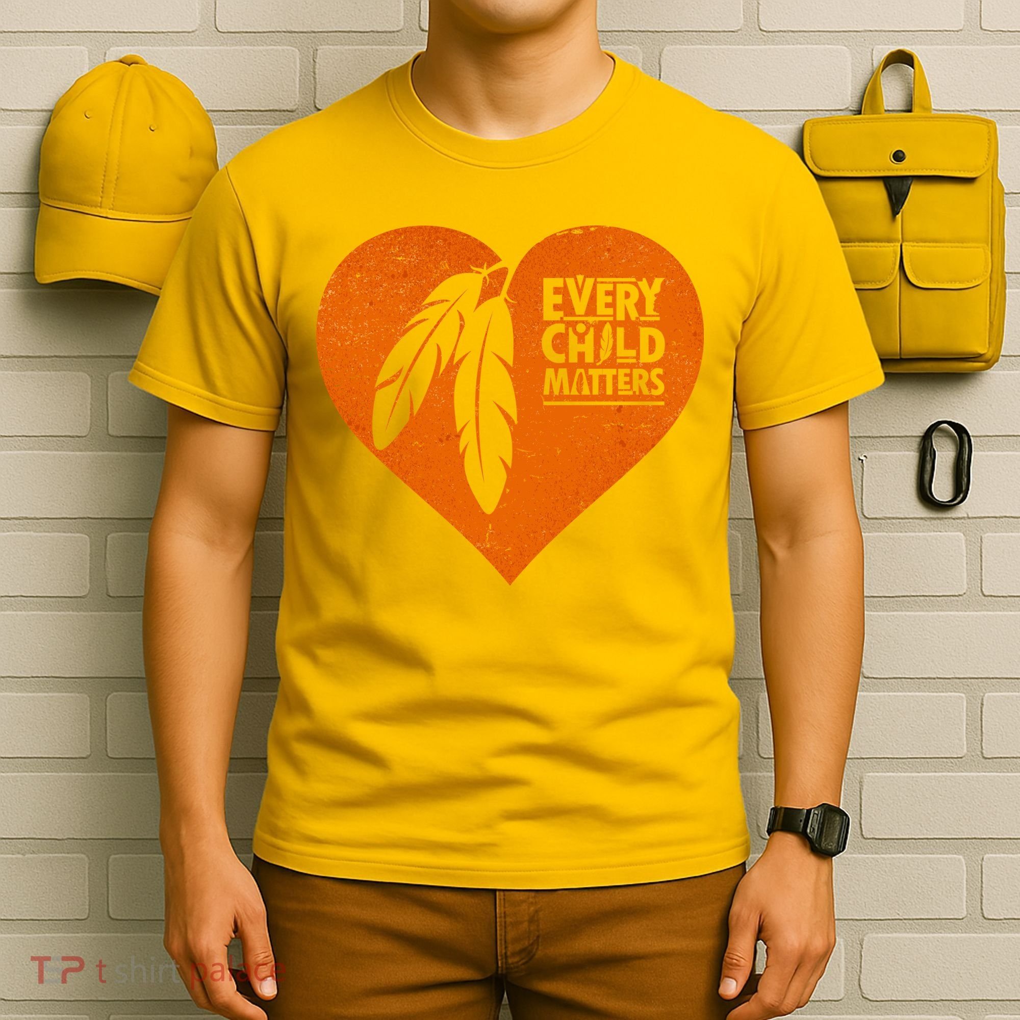Every Child Matters Native American Feather Heart T-Shirt