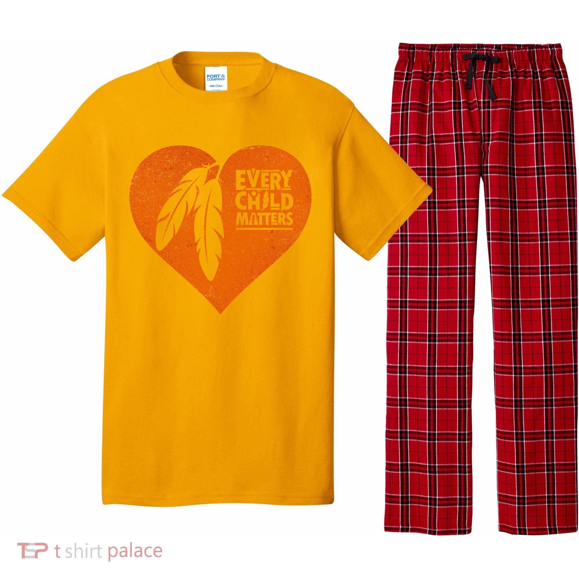 Every Child Matters Native American Feather Heart Pajama Set