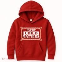 Every Child Matters Native American Indigenous Children Orange Day Kids Hoodie thumb 0