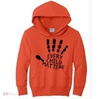 Every Child Matters Handprint Orange Day Kids Hoodie thumb 0
