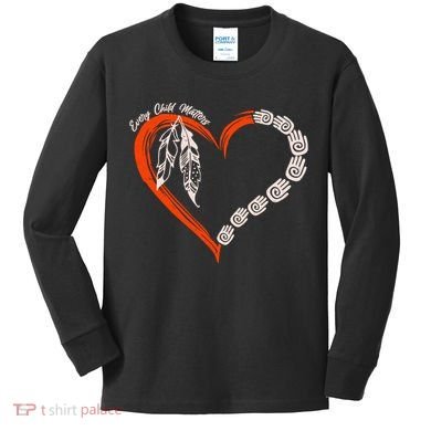 Every Child Matters Native American Pattern Kids Long Sleeve Shirt