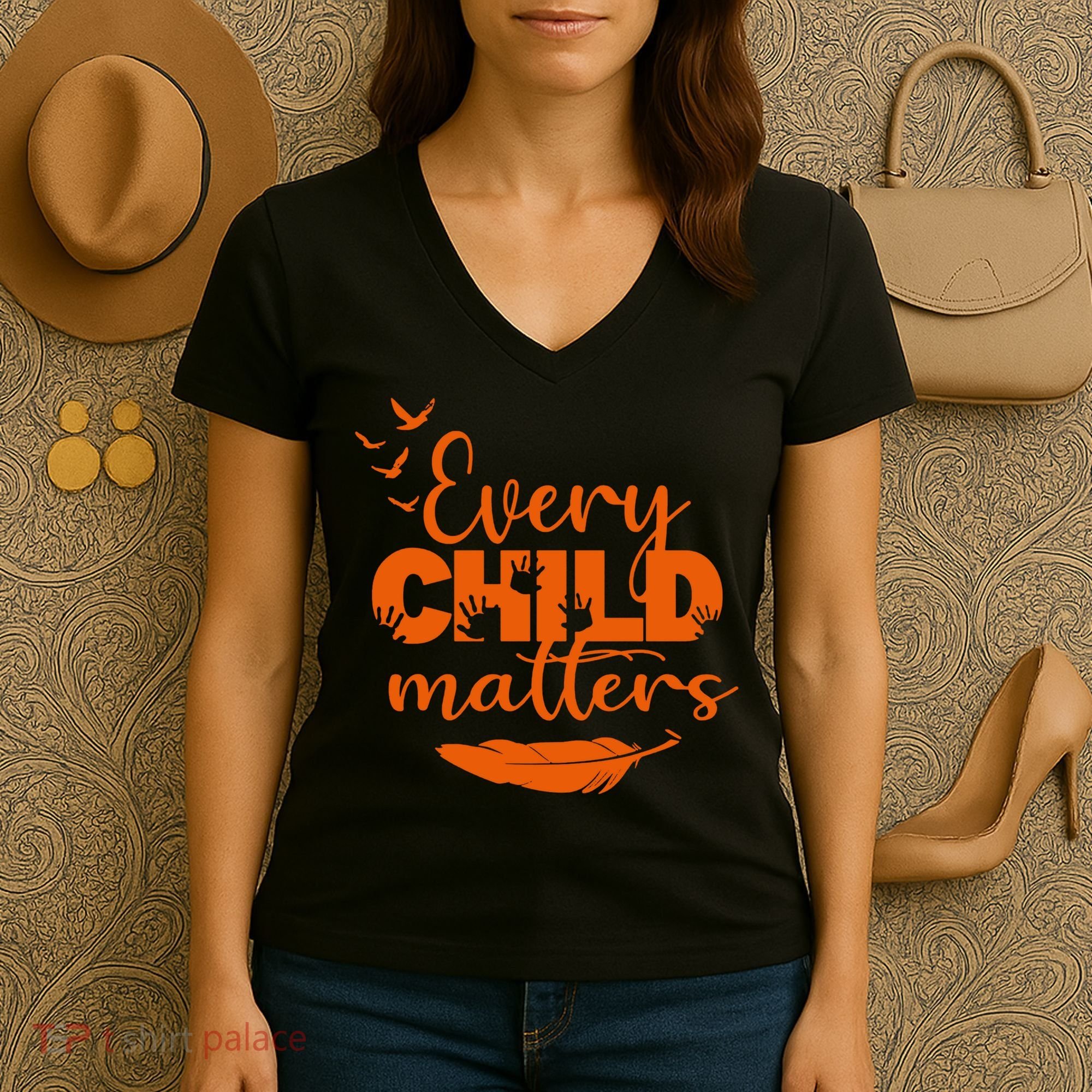 Every Child Matters Orange Canada Children Matter Women's V-Neck T-Shirt