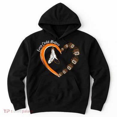 Every Child Matters Wear Orange Feather Heart Hoodie