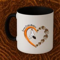 Every Child Matters Wear Orange Feather Heart Coffee Mug thumb 2