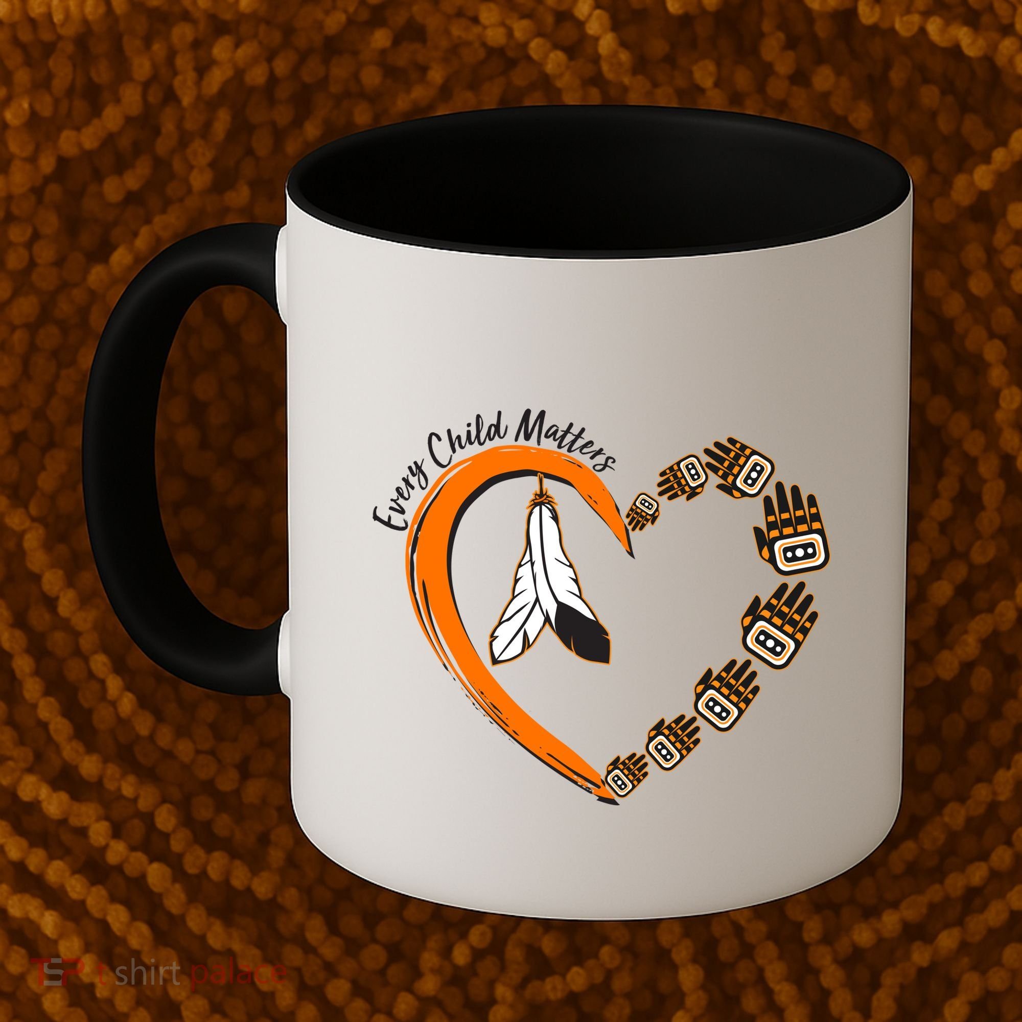 Every Child Matters Wear Orange Feather Heart Coffee Mug