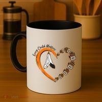 Every Child Matters Wear Orange Feather Heart Coffee Mug thumb 4