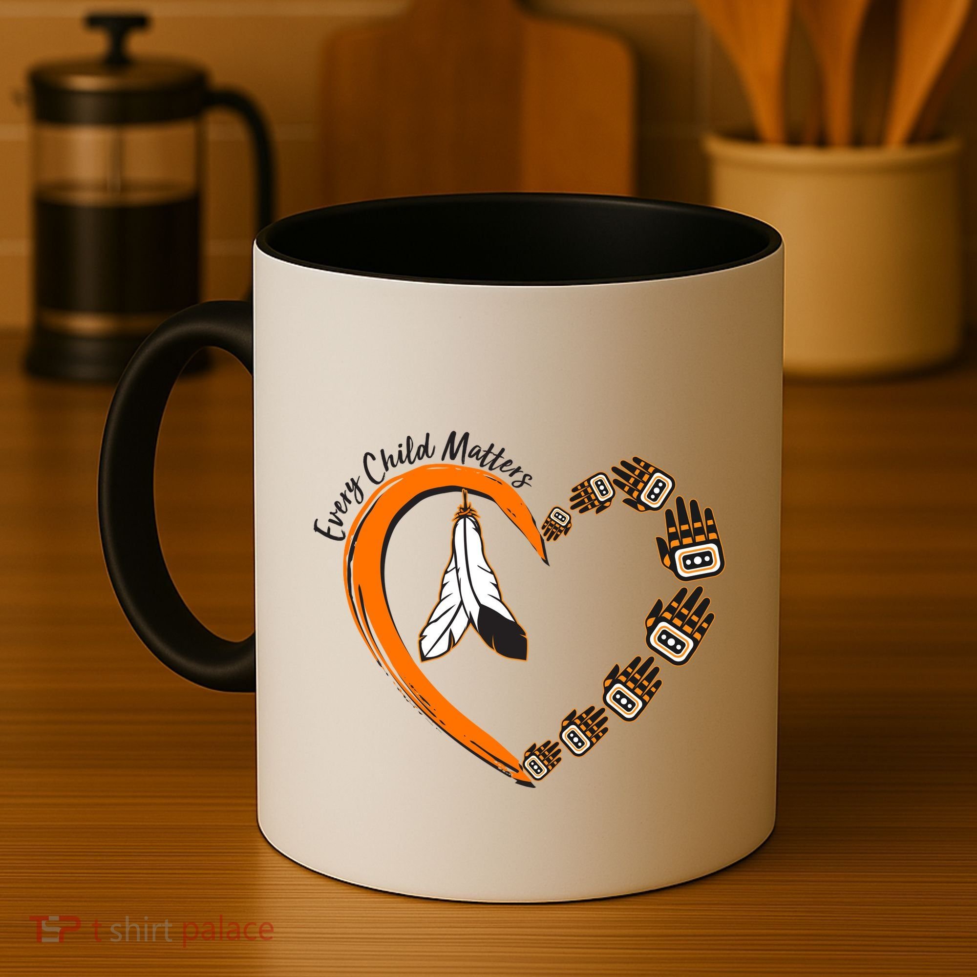 Every Child Matters Wear Orange Feather Heart Coffee Mug