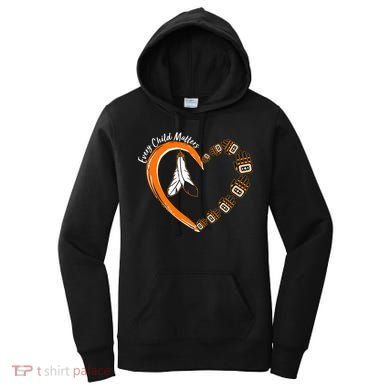 Every Child Matters Wear Orange Feather Heart Women's Hoodie