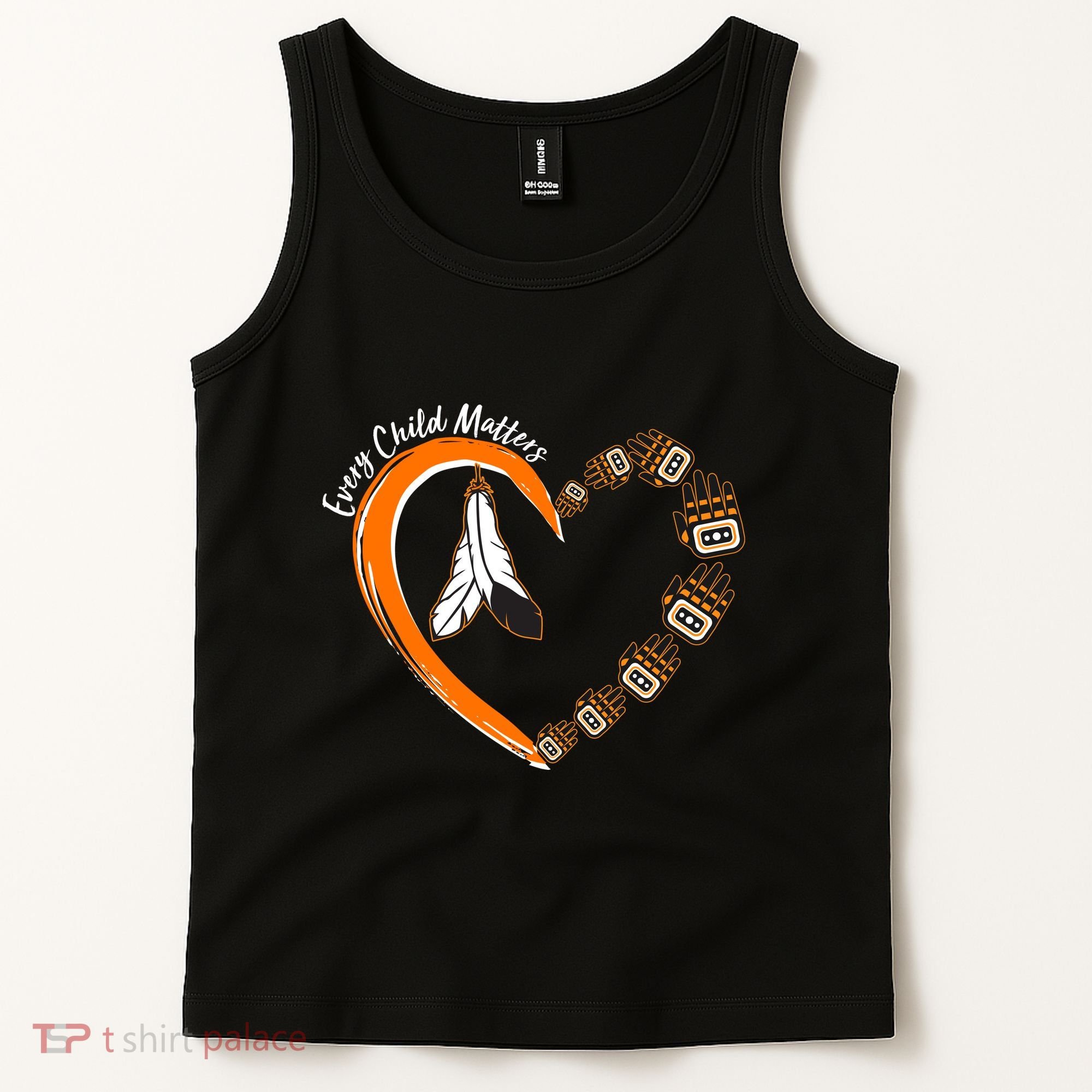 Every Child Matters Wear Orange Feather Heart Tank Top