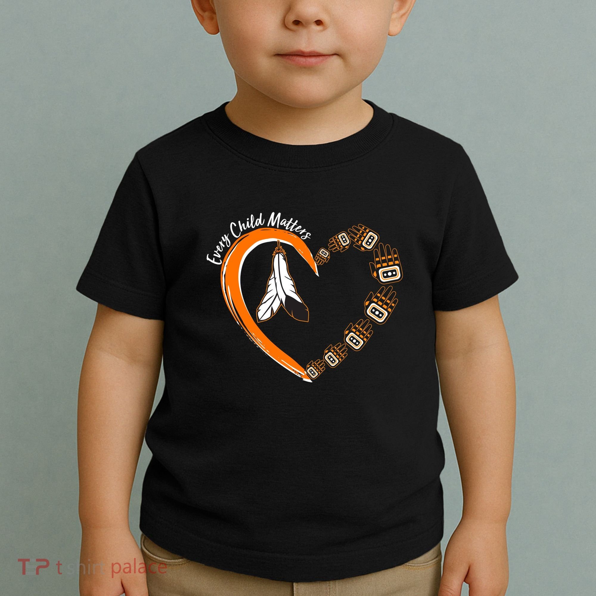 Every Child Matters Wear Orange Feather Heart Toddler T-Shirt
