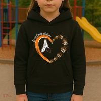 Every Child Matters Wear Orange Feather Heart Kids Hoodie thumb 3