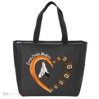 Every Child Matters Wear Orange Feather Heart Tote Bag thumb 0