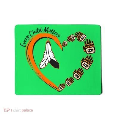Every Child Matters Wear Orange Feather Heart Mousepad
