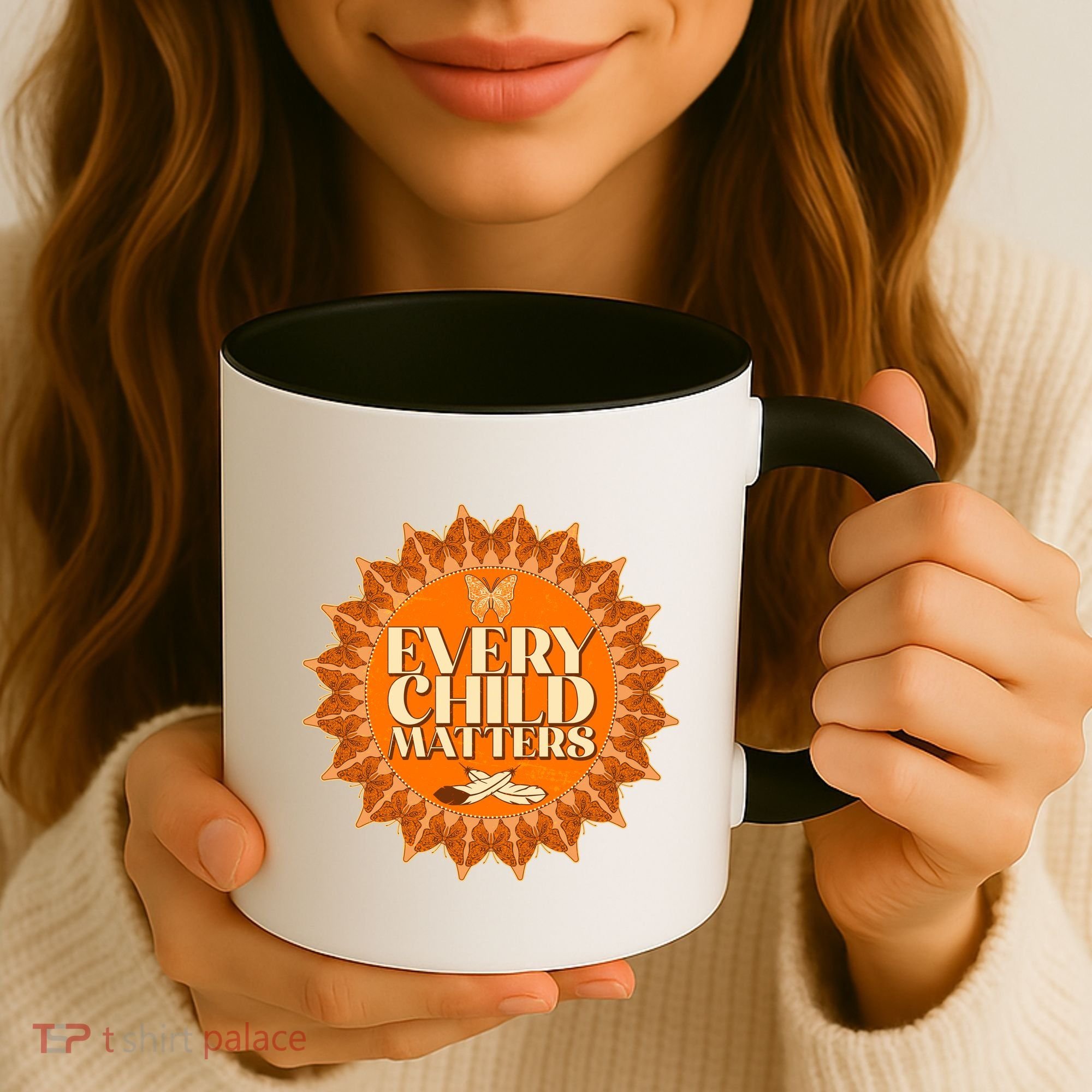 Every Child Matters Orange Butterfly Sun Flower Coffee Mug