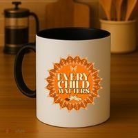 Every Child Matters Orange Butterfly Sun Flower Coffee Mug thumb 4