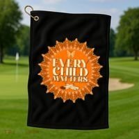 Every Child Matters Orange Butterfly Sun Flower Golf Towel thumb 1