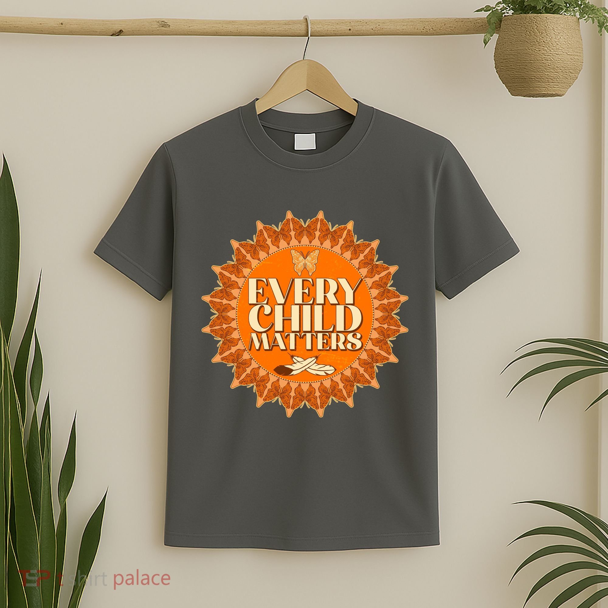 Every Child Matters Orange Butterfly Sun Flower T-Shirt