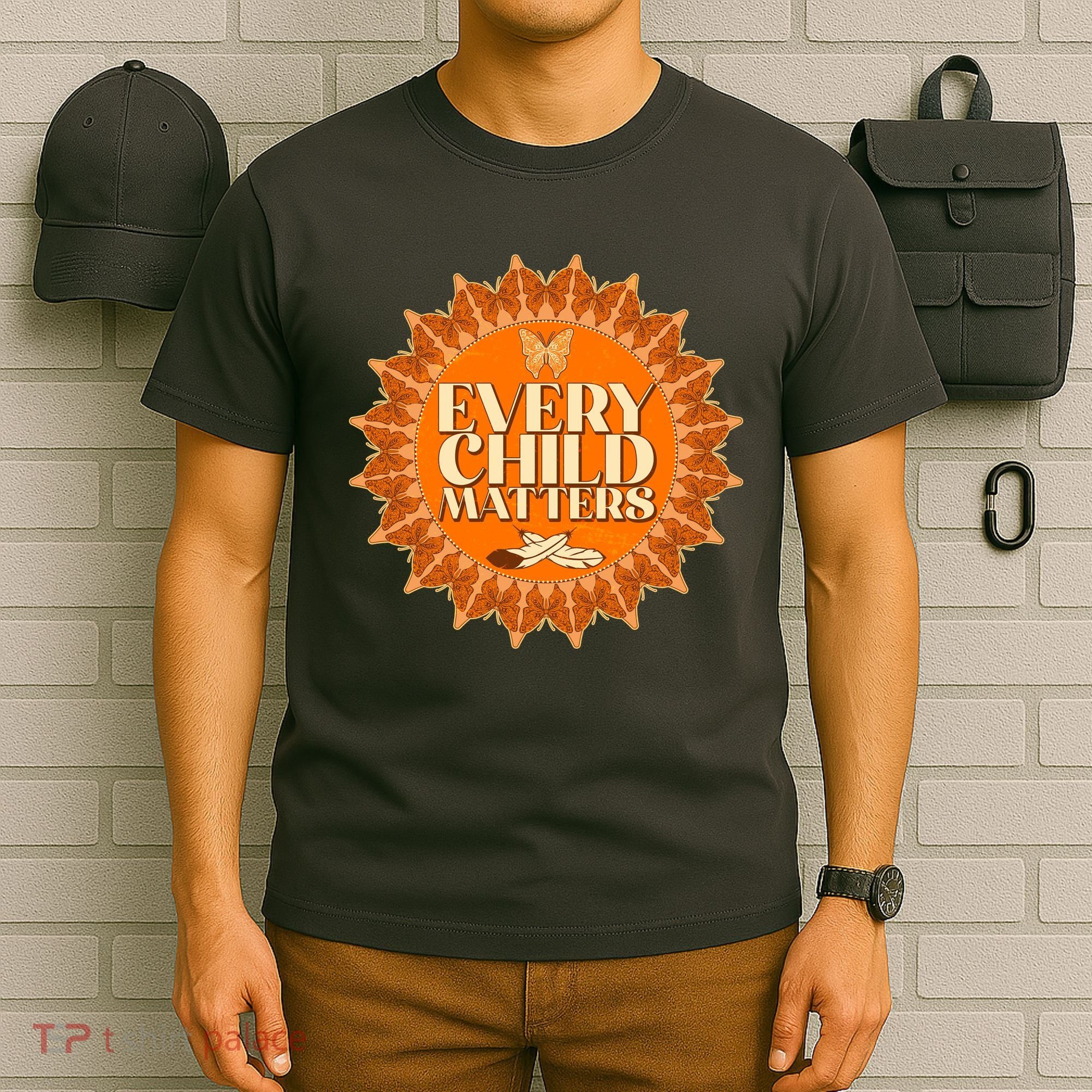 Every Child Matters Orange Butterfly Sun Flower T-Shirt