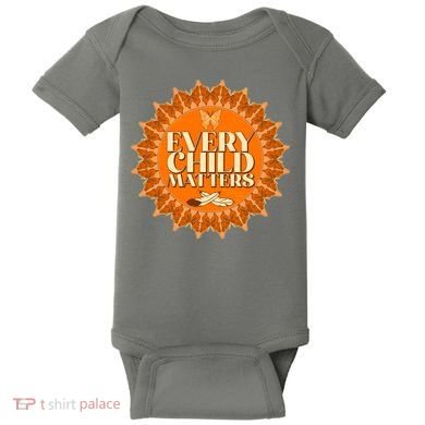 Every Child Matters Orange Butterfly Sun Flower Baby Bodysuit
