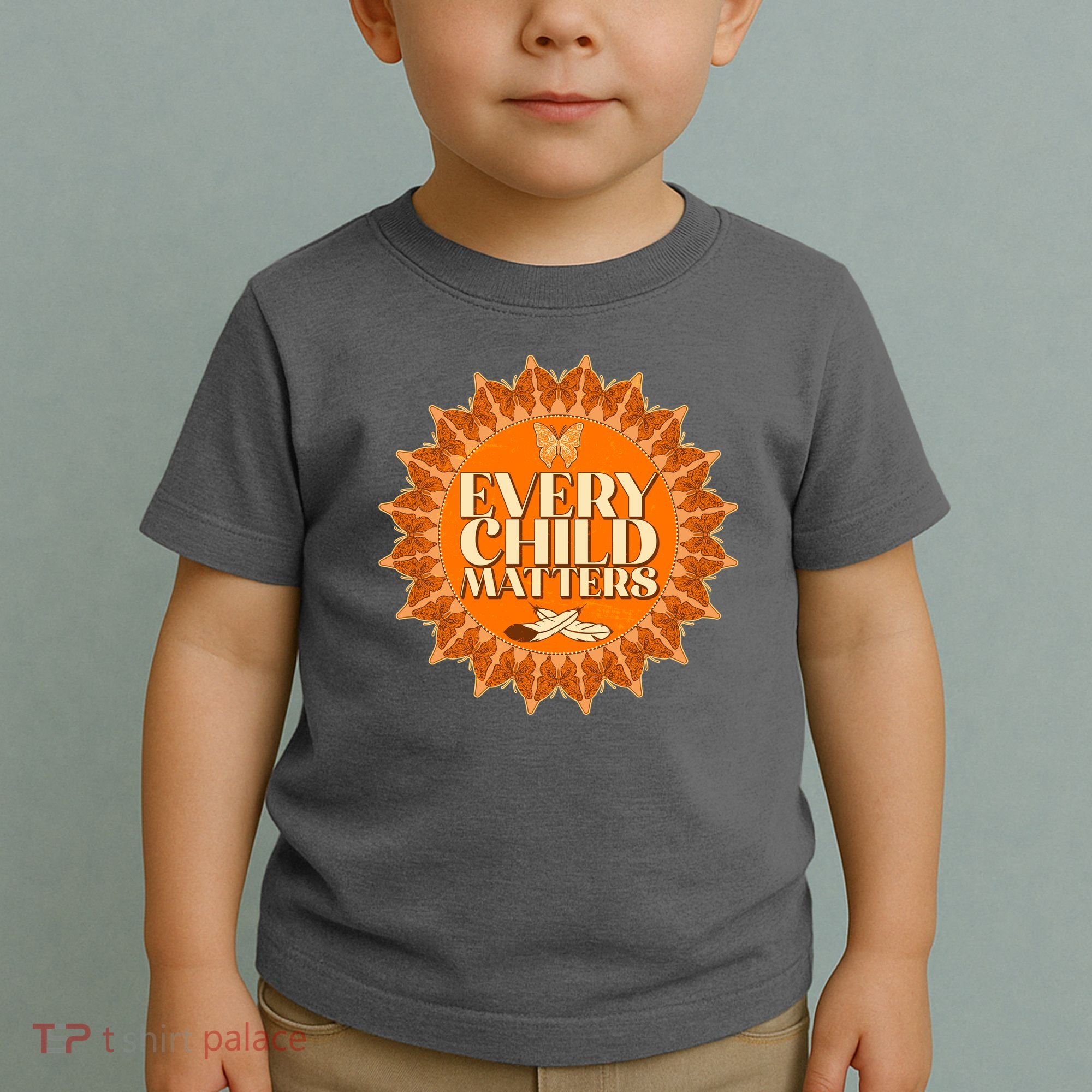 Every Child Matters Orange Butterfly Sun Flower Toddler T-Shirt