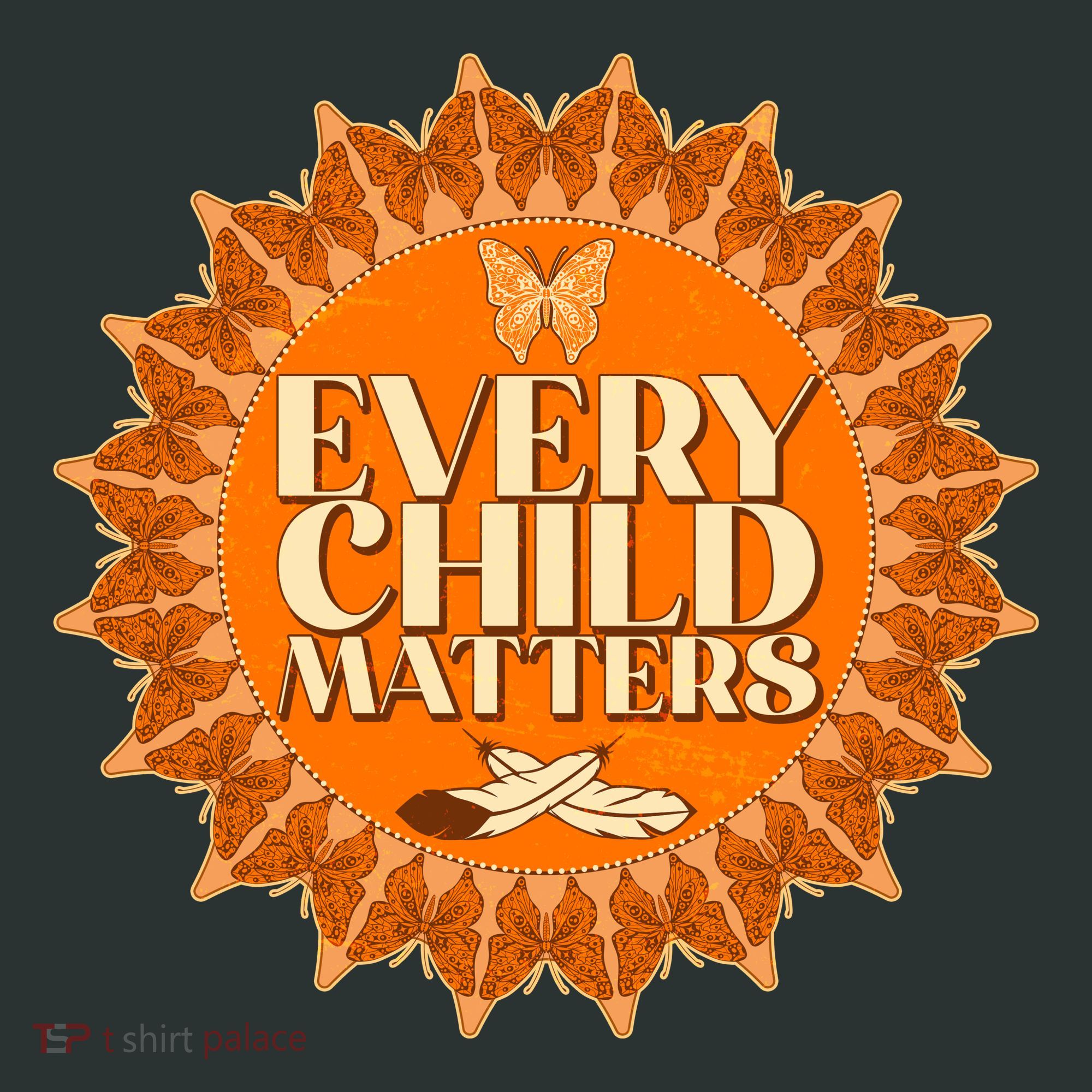 Every Child Matters Orange Butterfly Sun Flower Toddler T-Shirt