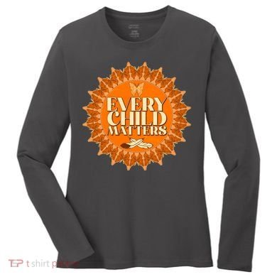 Every Child Matters Orange Butterfly Sun Flower Women's Long Sleeve Shirt
