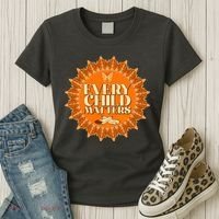 Every Child Matters Orange Butterfly Sun Flower Women's T-Shirt thumb 3