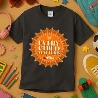 Every Child Matters Orange Butterfly Sun Flower Kids T-Shirt thumb 3