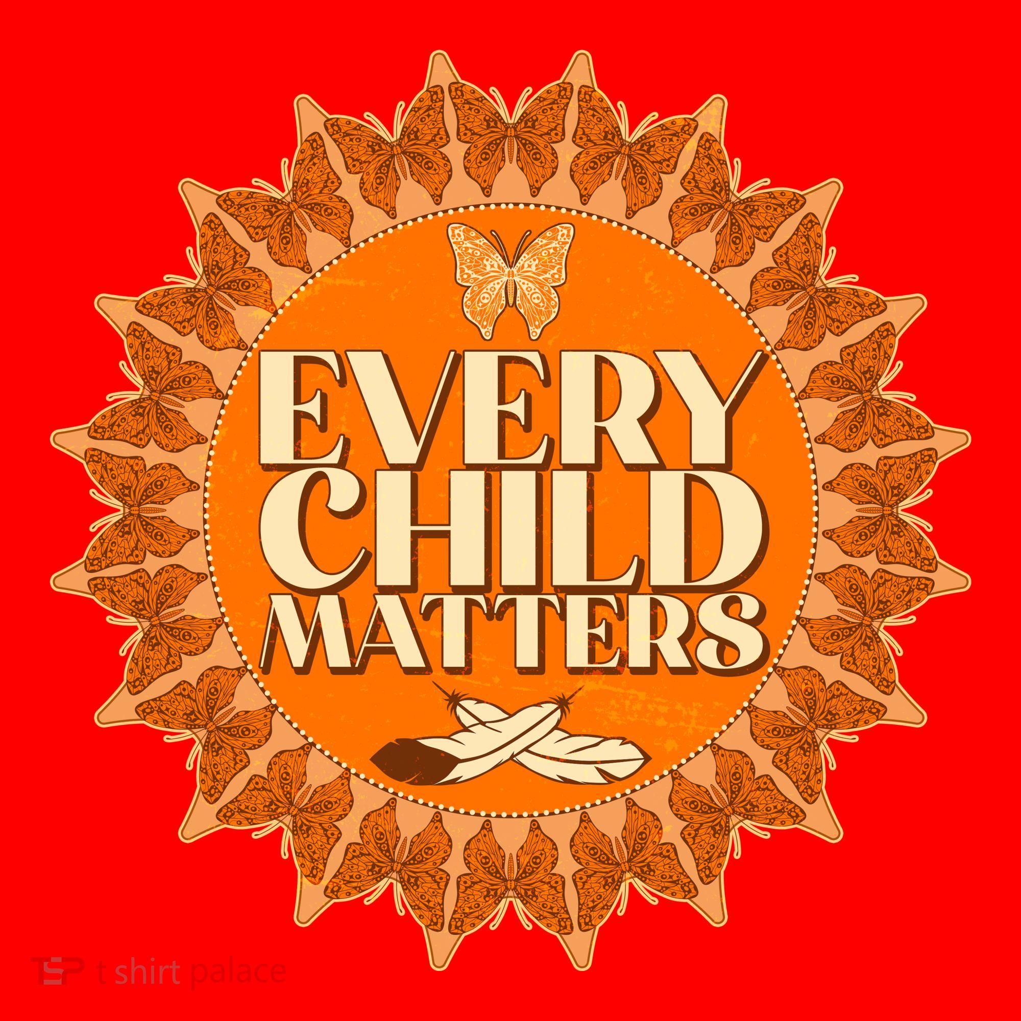 Every Child Matters Orange Butterfly Sun Flower Santa Hat