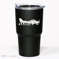 Evolution Cessna Pilot Flugzeug Fun Art Air Fly Airplane Aircraft Flug Tumbler thumb 0