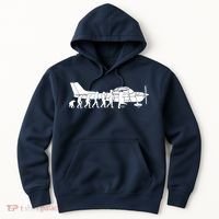Evolution Cessna Pilot Flugzeug Fun Art Air Fly Airplane Aircraft Flug Hoodie thumb 0