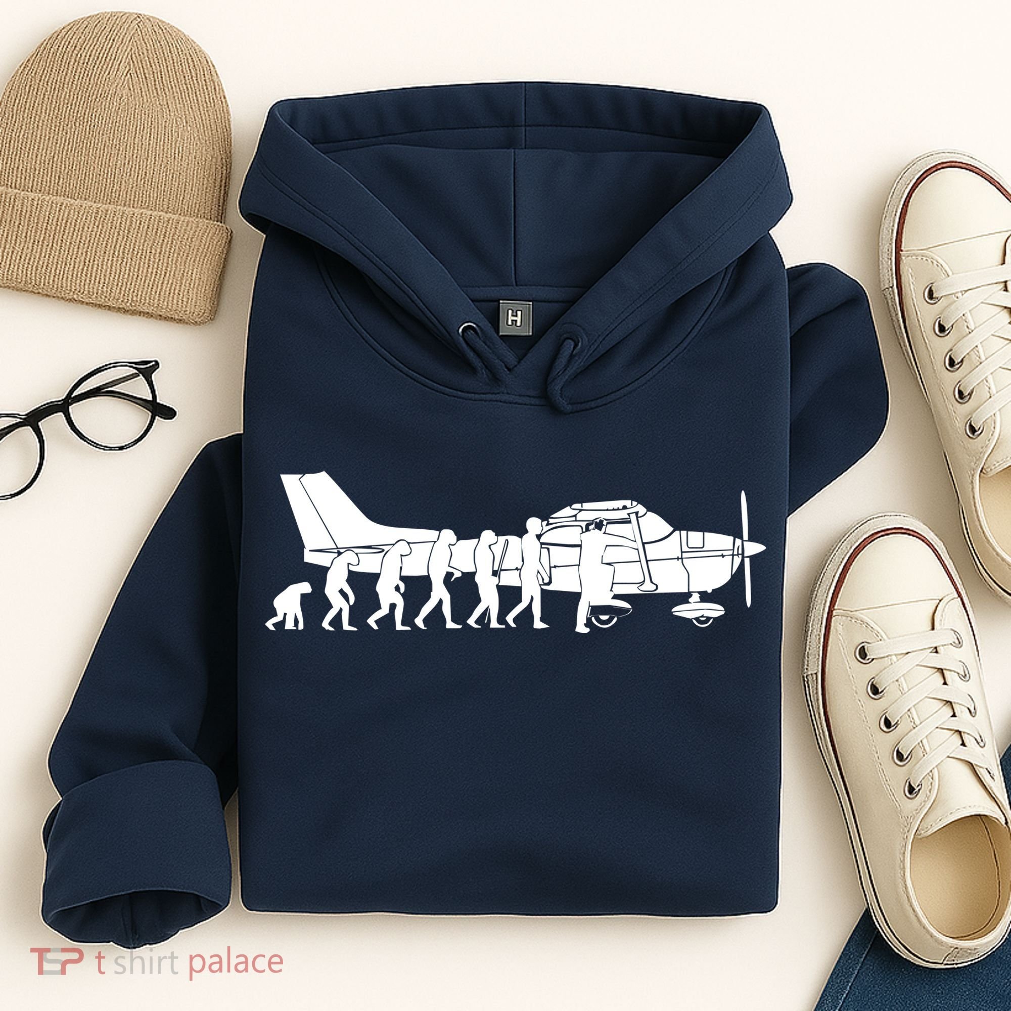 Evolution Cessna Pilot Flugzeug Fun Art Air Fly Airplane Aircraft Flug Hoodie