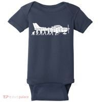 Evolution Cessna Pilot Flugzeug Fun Art Air Fly Airplane Aircraft Flug Baby Bodysuit thumb 0