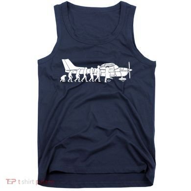 Evolution Cessna Pilot Flugzeug Fun Art Air Fly Airplane Aircraft Flug Tank Top