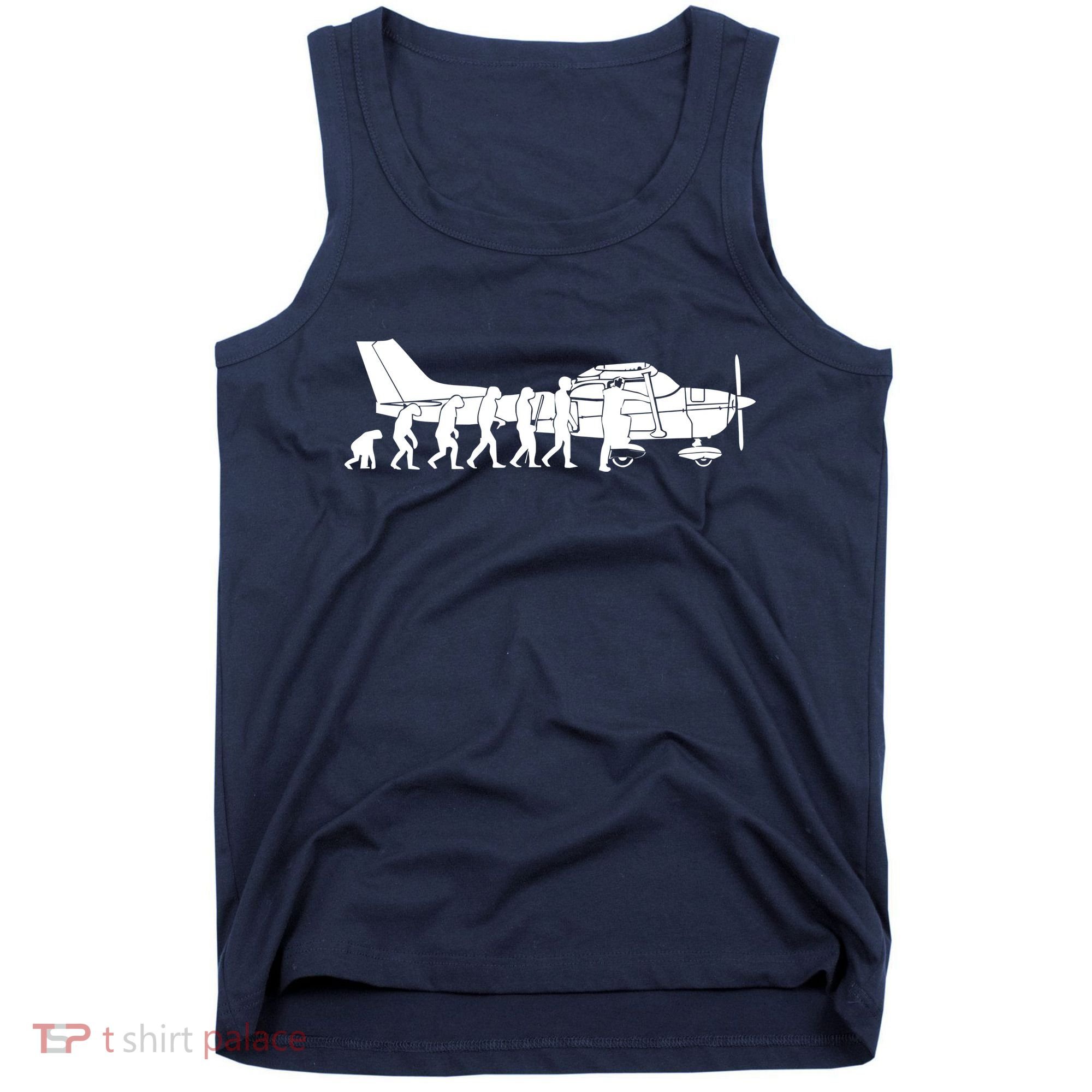 Evolution Cessna Pilot Flugzeug Fun Art Air Fly Airplane Aircraft Flug Tank Top