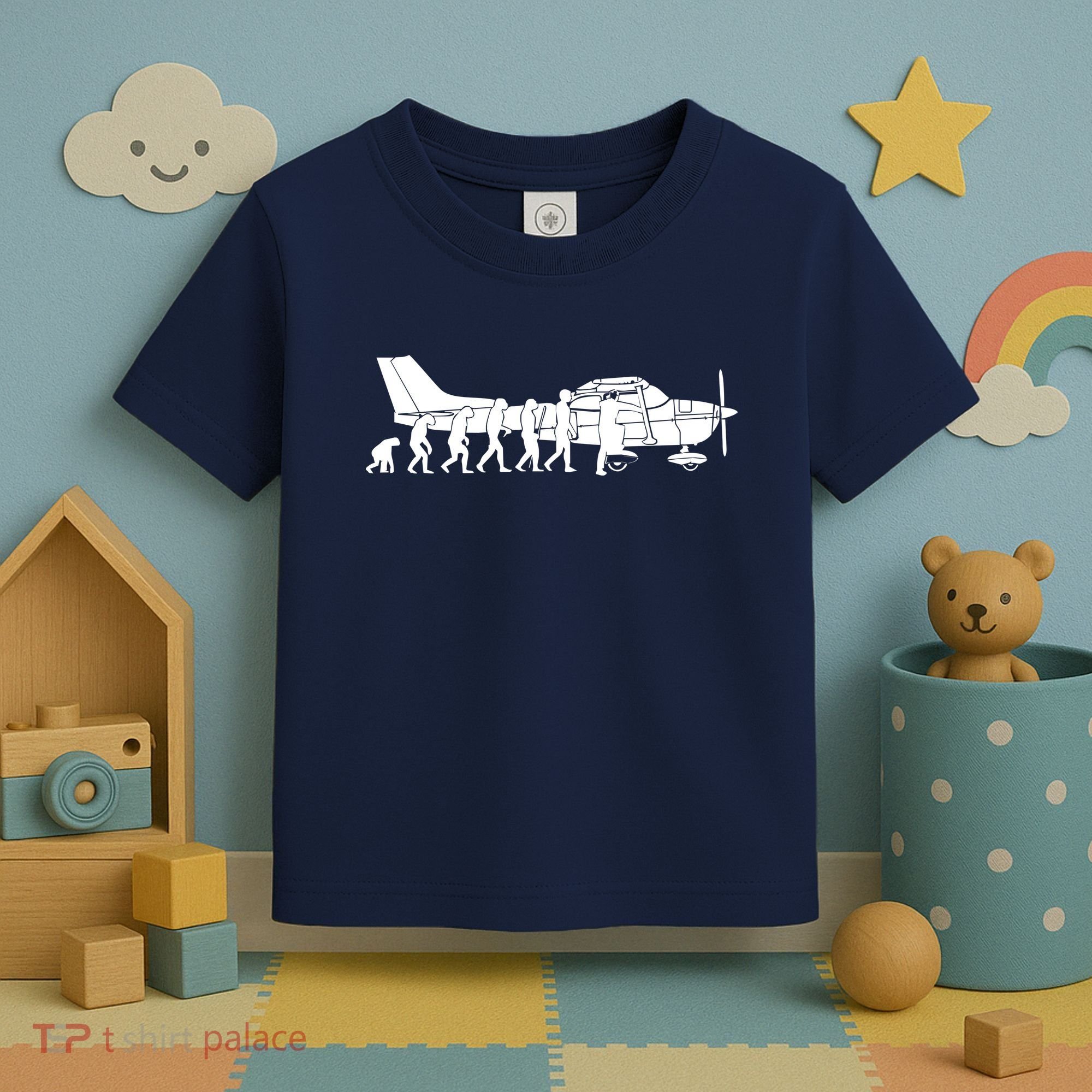 Evolution Cessna Pilot Flugzeug Fun Art Air Fly Airplane Aircraft Flug Toddler T-Shirt