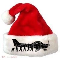 Evolution Cessna Pilot Flugzeug Fun Art Air Fly Airplane Aircraft Flug Santa Hat thumb 0