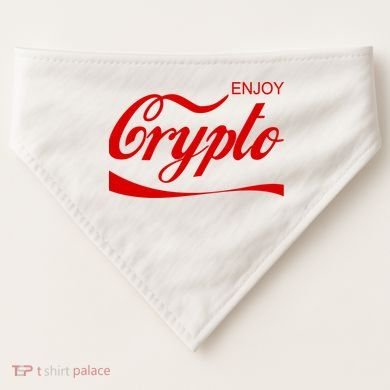Enjoy Crypto Retro Cryptocurrency Bitcoin USA-Made Doggie Bandana