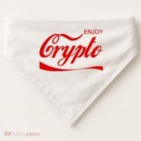 Enjoy Crypto Retro Cryptocurrency Bitcoin USA-Made Doggie Bandana thumb 0