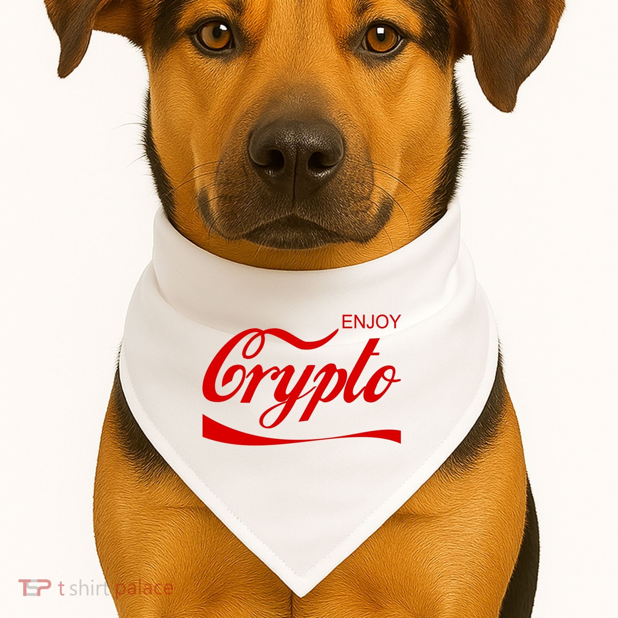 Enjoy Crypto Retro Cryptocurrency Bitcoin USA-Made Doggie Bandana