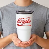 Enjoy Crypto Retro Cryptocurrency Bitcoin Tumbler thumb 2