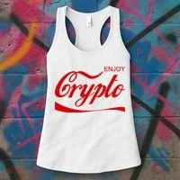 Enjoy Crypto Retro Cryptocurrency Bitcoin Women's Tank Top thumb 3