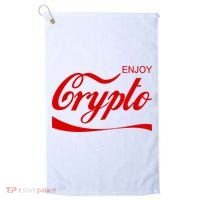 Enjoy Crypto Retro Cryptocurrency Bitcoin Golf Towel thumb 0